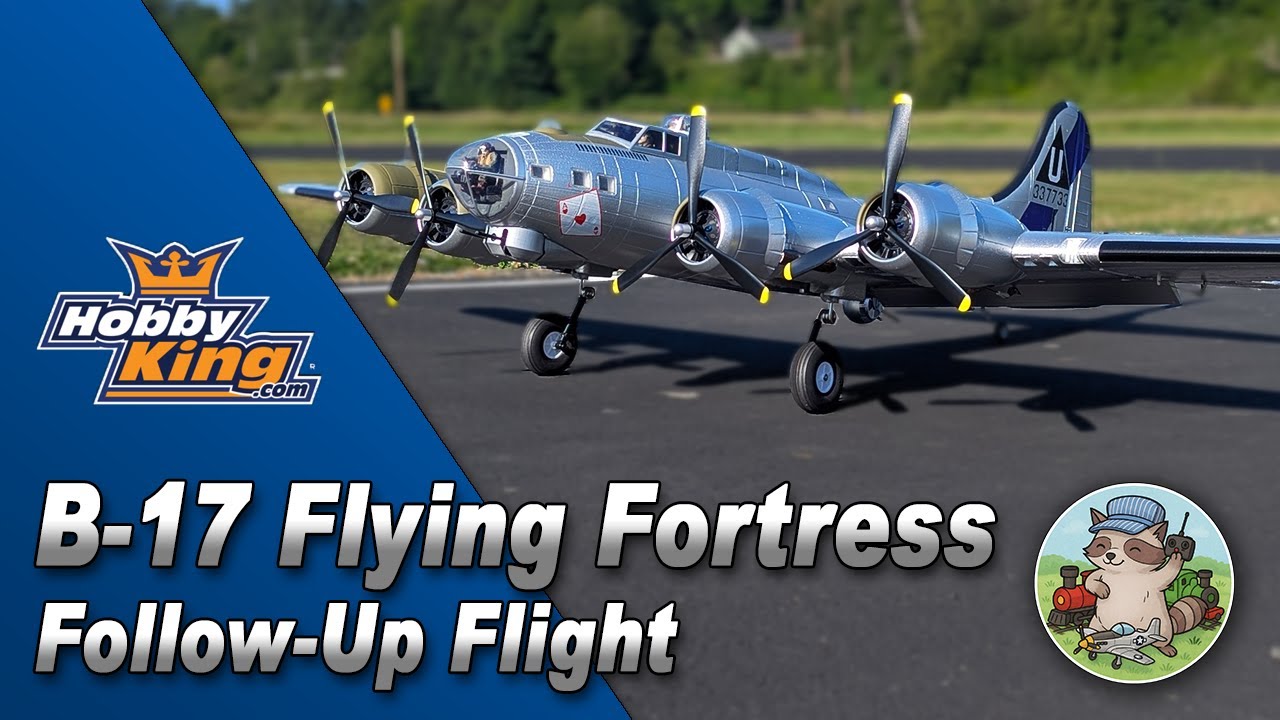 Maiden Flight: HobbyKing B-17 Flying Fortress - YouTube