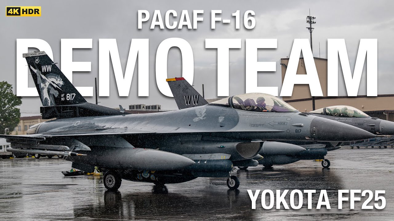 横田基地友好祭2025 PACAF F-16 DEMO TEAM 飛行展示！！ - YouTube