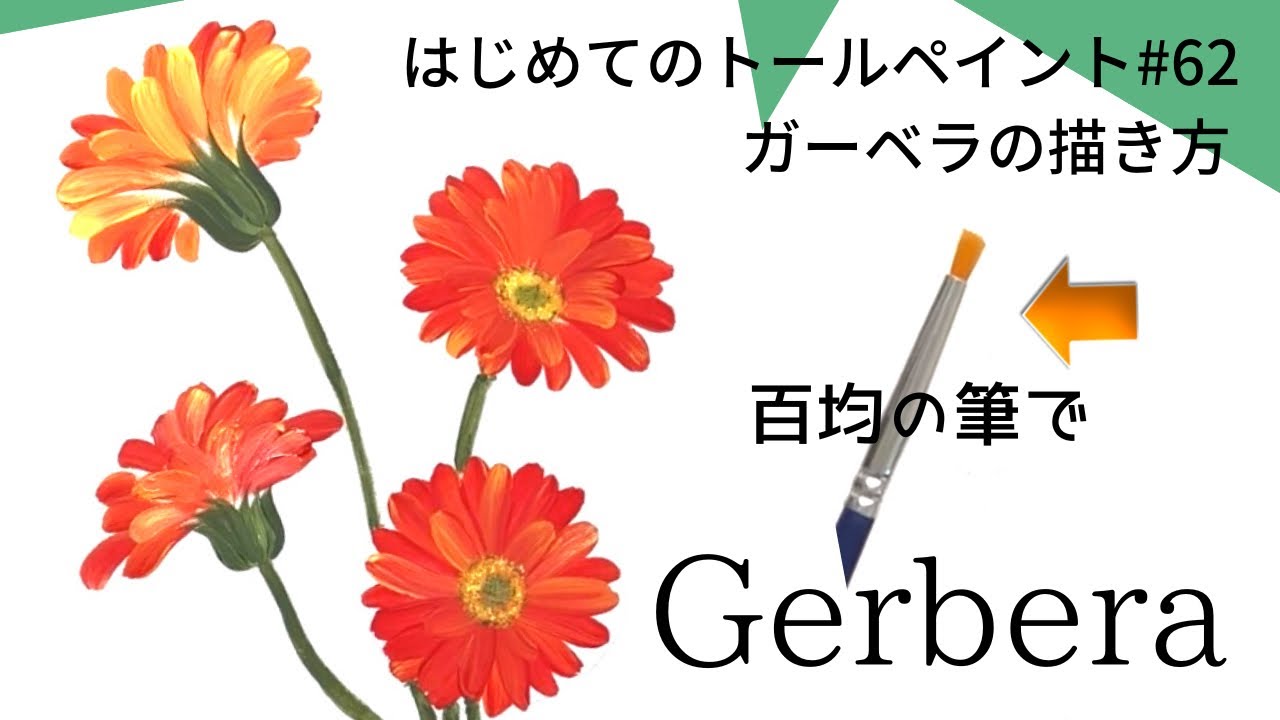 Gerbera, How to draw and paint, Acrylic painting - YouTube