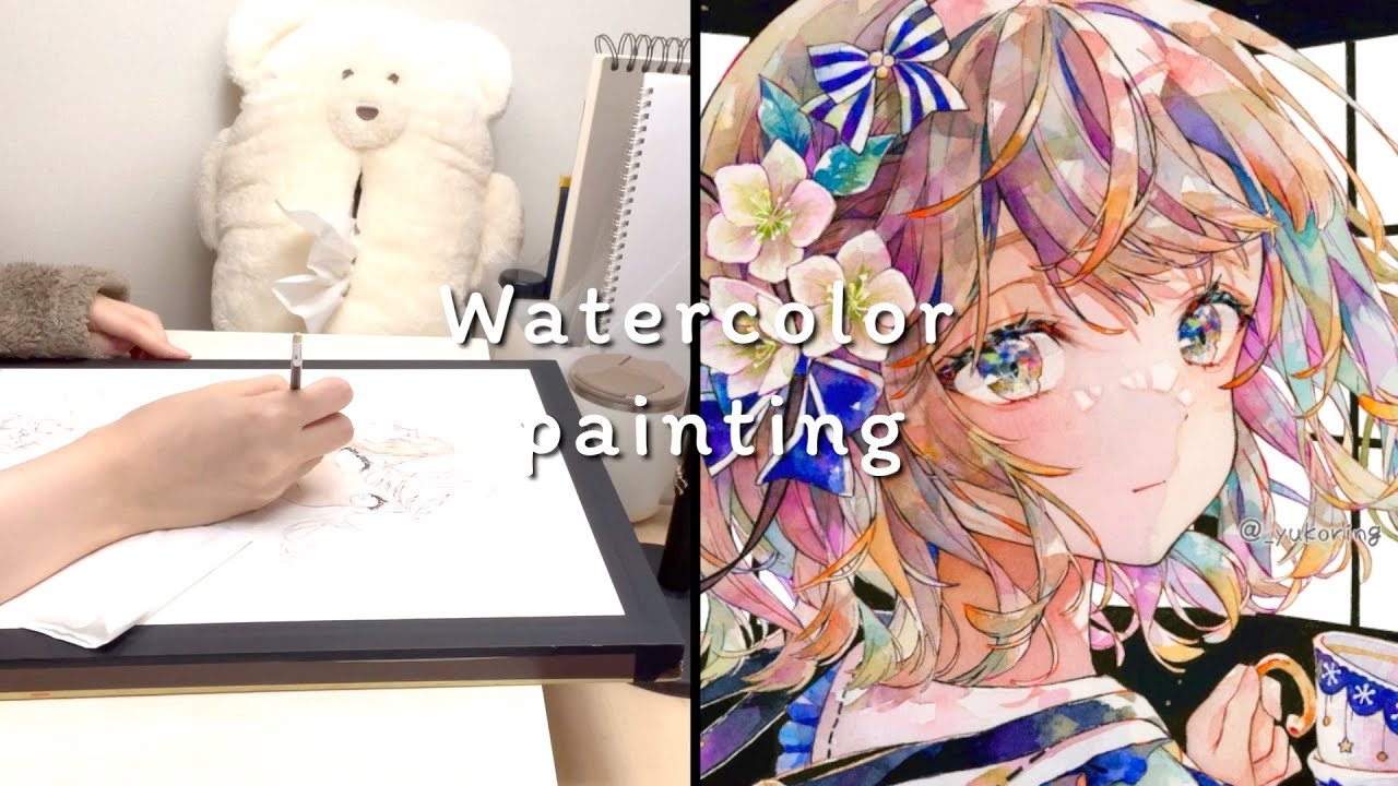 アナログイラスト】水彩筆描きイラストメイキング｜新年ごあいさつ