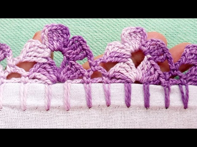 Barrado em crochê fácil com duas carreiras - YouTube