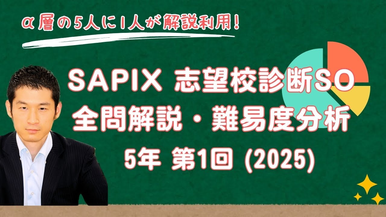 優秀層〜苦手層まで役立つ】5年第1回志望校診断サピックスオープン算数