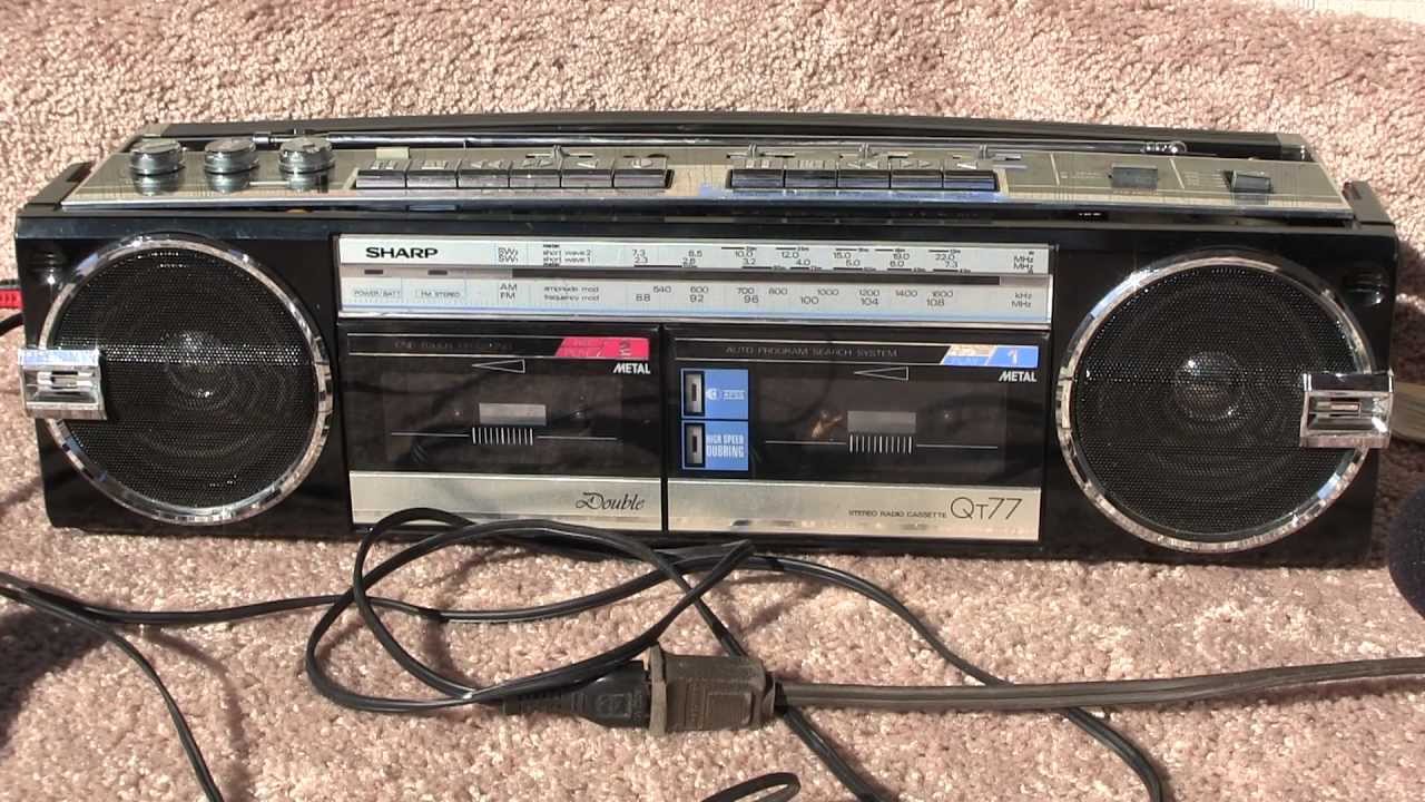 Sharp QT77 Black Mini Boombox repaired review QT 77 - YouTube