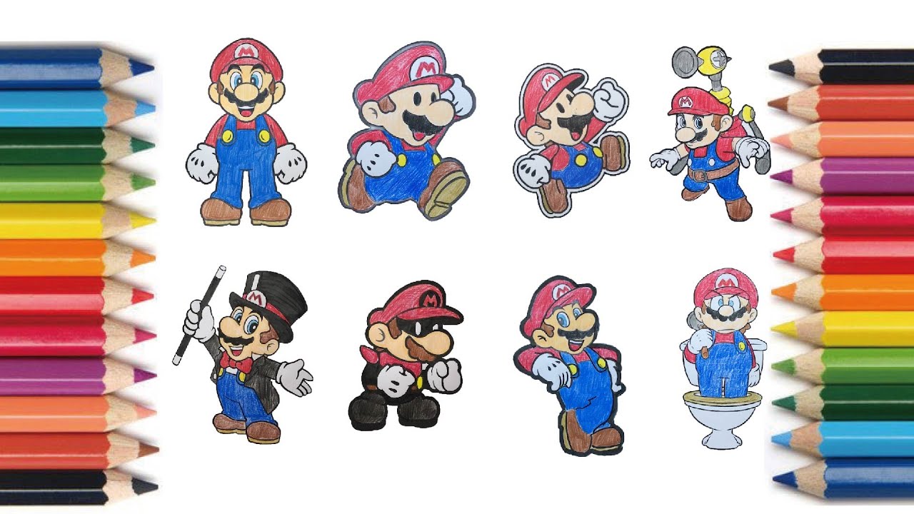Coloring】 Mario 【塗り絵】マリオ 【画画】马里奥 #Coloring 1489