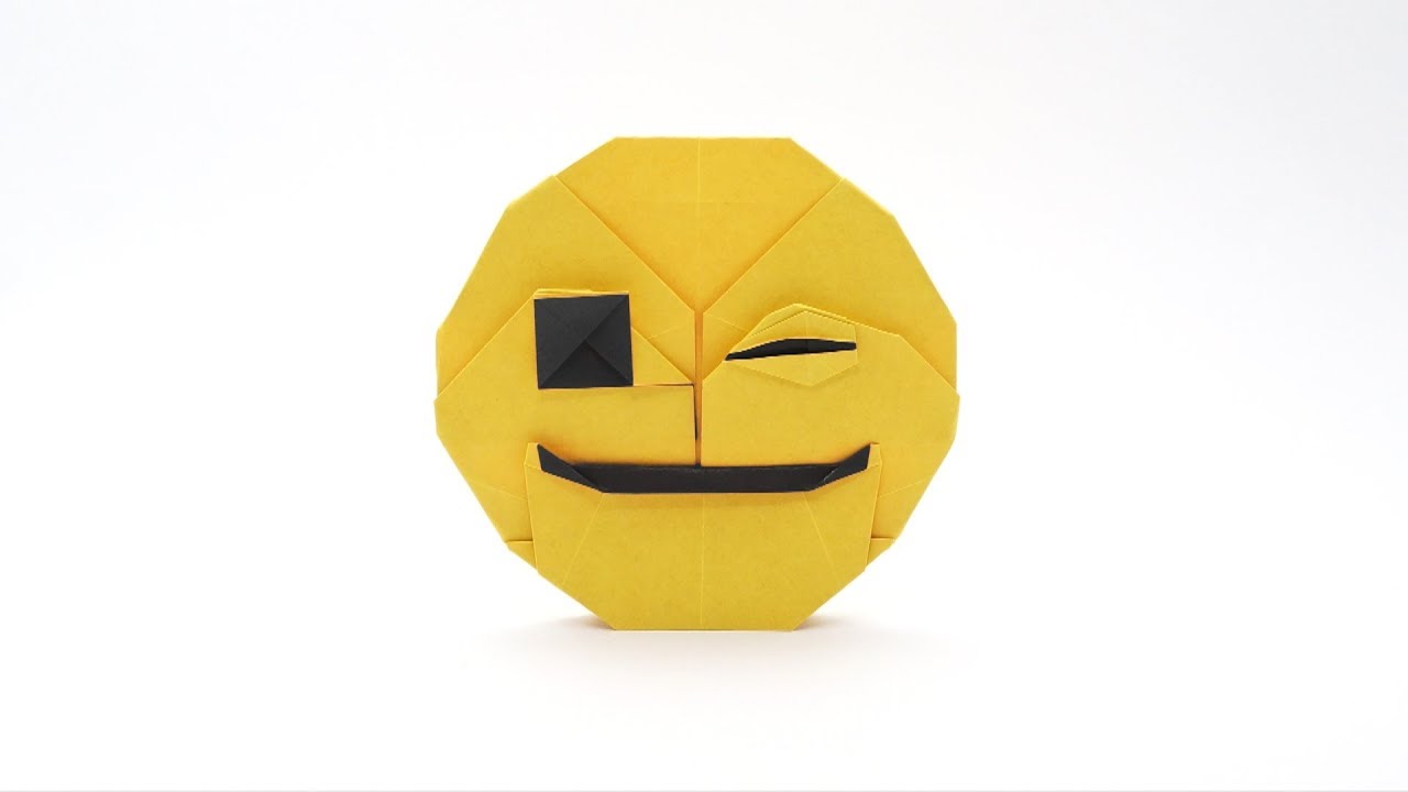 ORIGAMI WINK FACE EMOJI 😉 (Jo Nakashima) - YouTube
