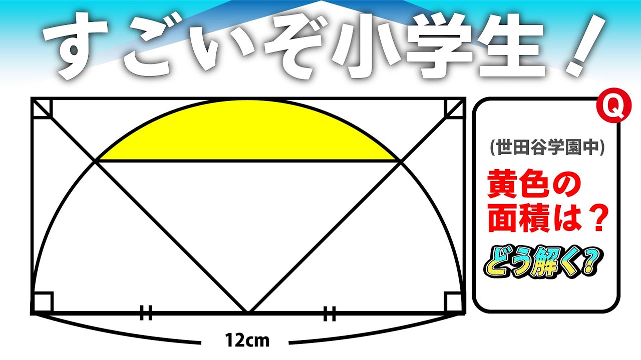 面白い算数問題】どう解く？ 中学受験 算数 平面図形 世田谷学園中