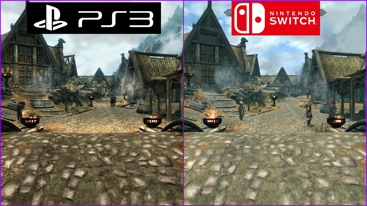Skyrim PS3 vs Nintendo Switch Graphics Comparison / Comparativa