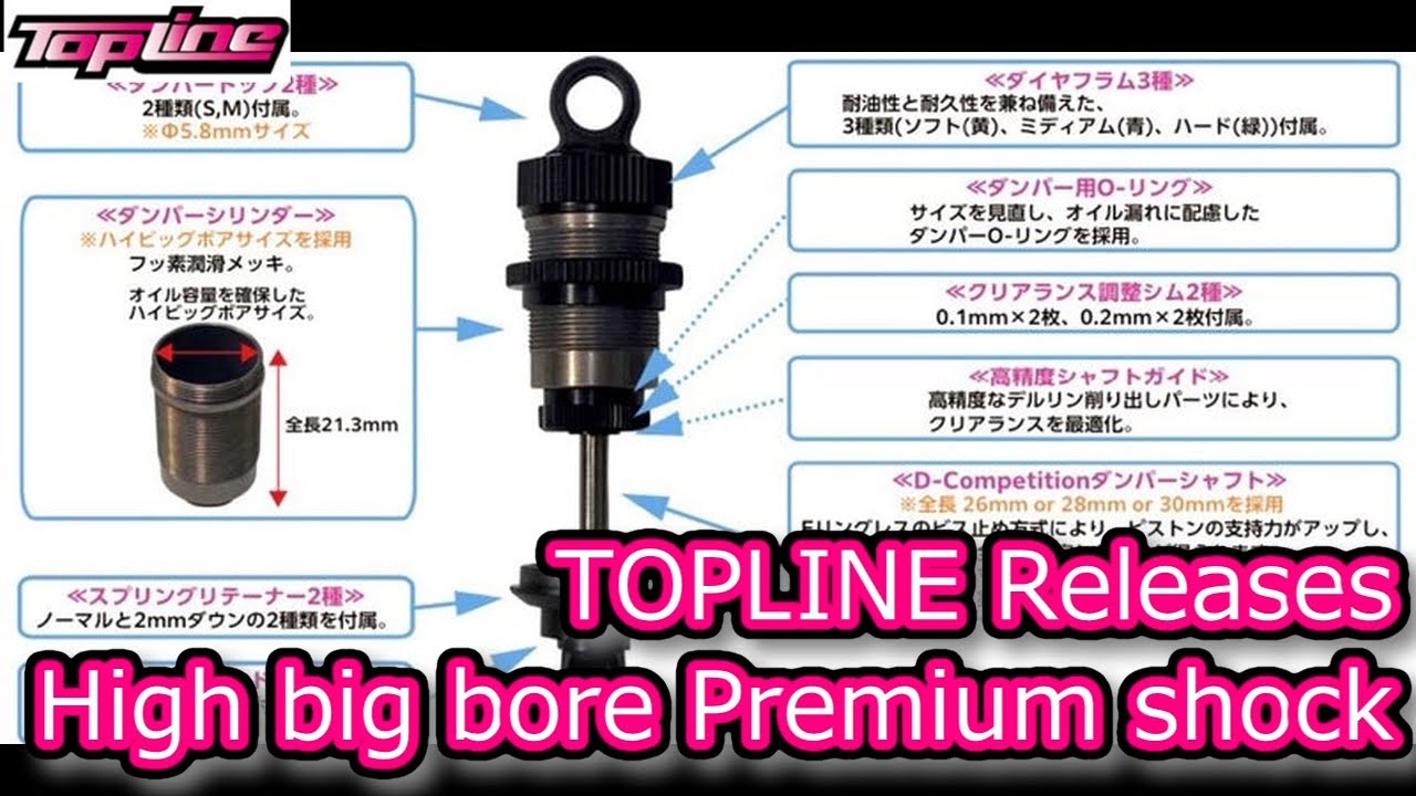 ENG SUB] RC DRIFT：TOPLINE Releases High big bore Premium shock