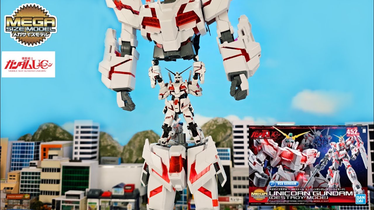 MEGA SIZE Unicorn Gundam Stop Motion Build ユニコーンガンダム メガ