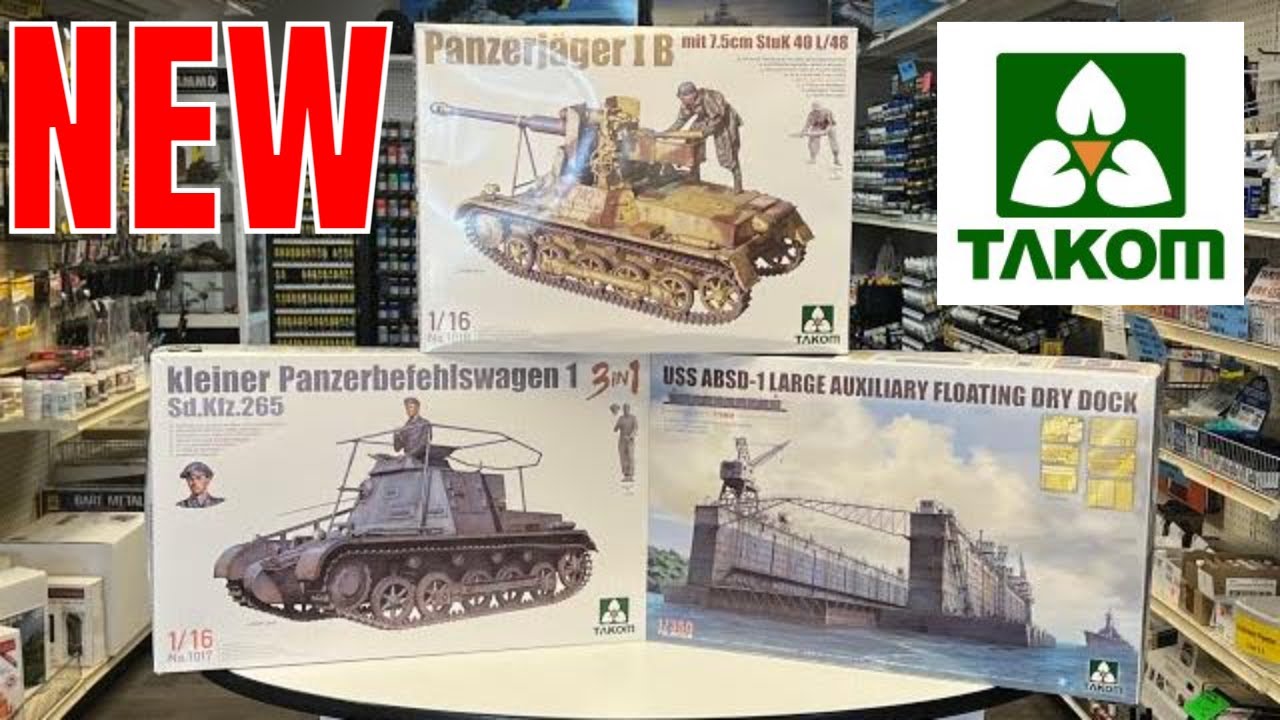 Hot new kits from Takom 1/16 Panzerjager I B , 1/350 Floating