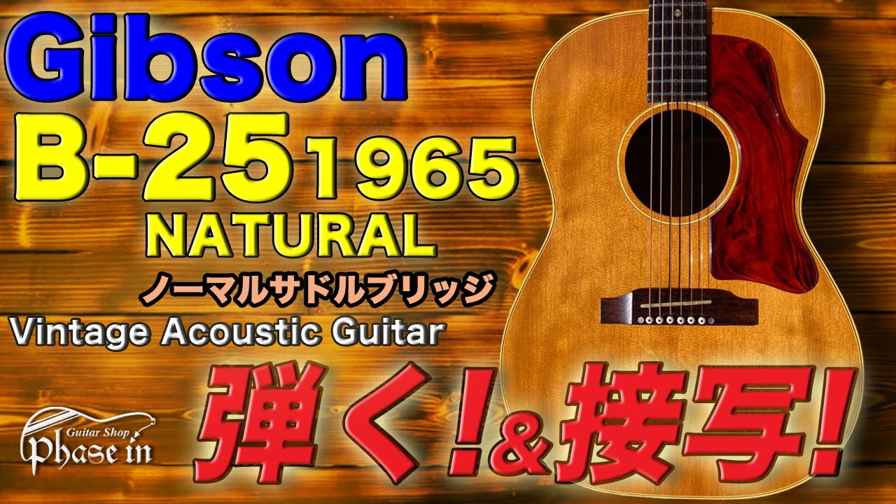 Gibson B-25 Natural 1965年 弾く！＆接写！ - YouTube