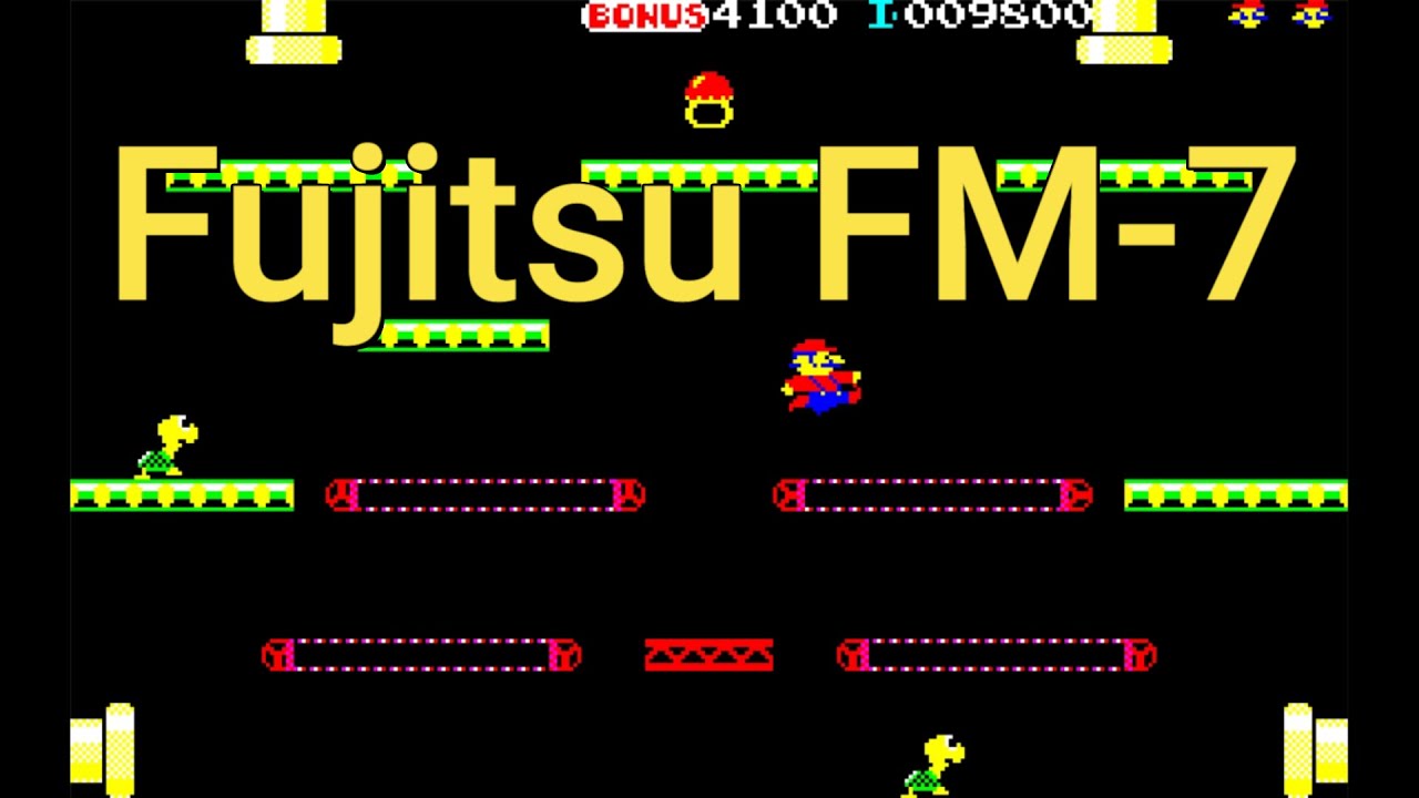 FM-7] Dig Dug ディグダグ Gameplay - Namco, Dempa, Fujitsu FM-7