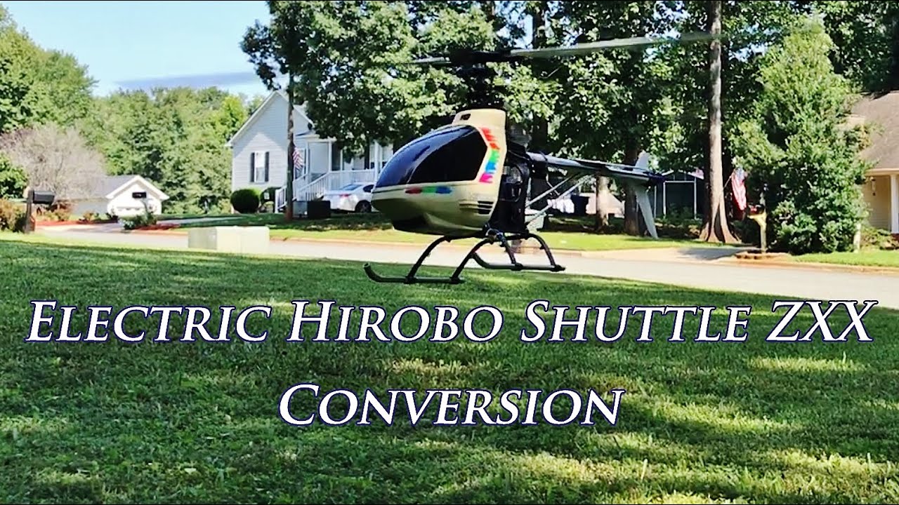 Electric Hirobo Shuttle ZXX Conversion - Startup, Flight & Landing