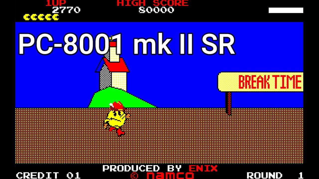 PC80SR] Pac-Land パックランド Gameplay - Namco, Enix, NEC PC-8001