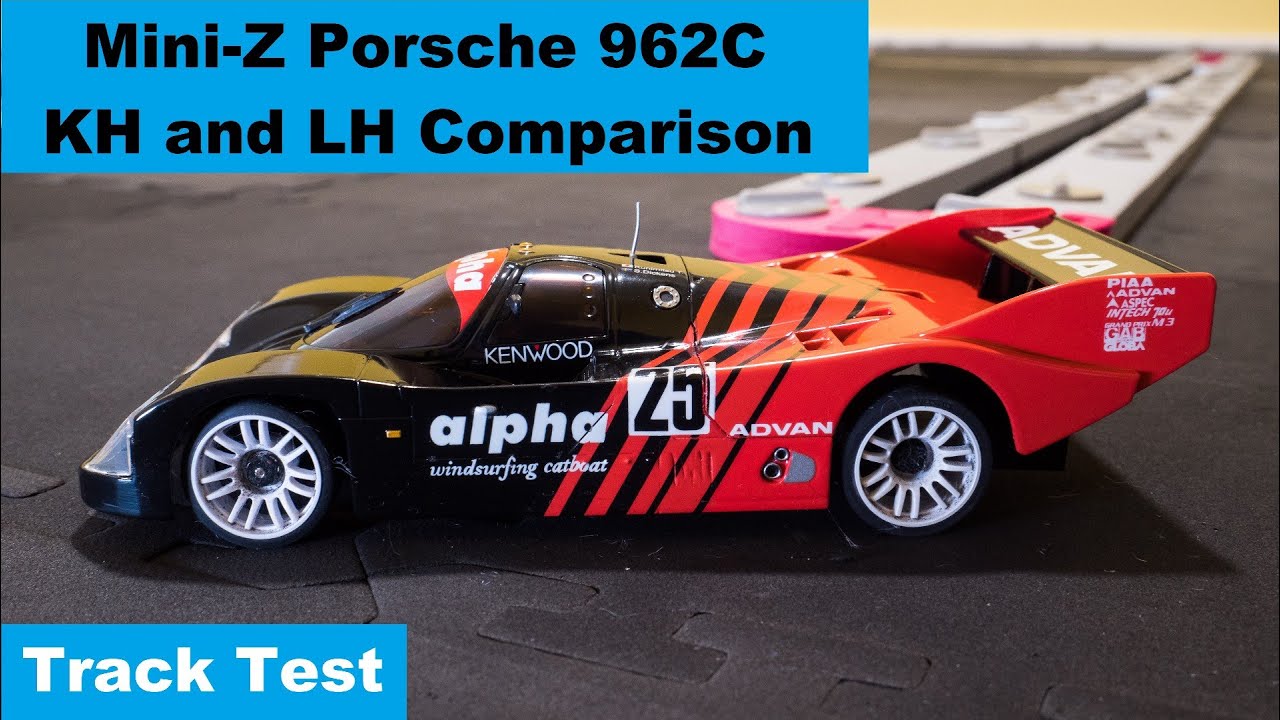 Kyosho Mini-Z Porsche 962C KH and LH Comparison - Track Test - YouTube