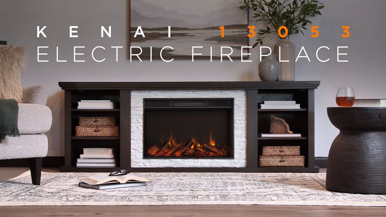 Real Flame Kenai Slim 72-in Electric Fireplace TV Stand in Dark