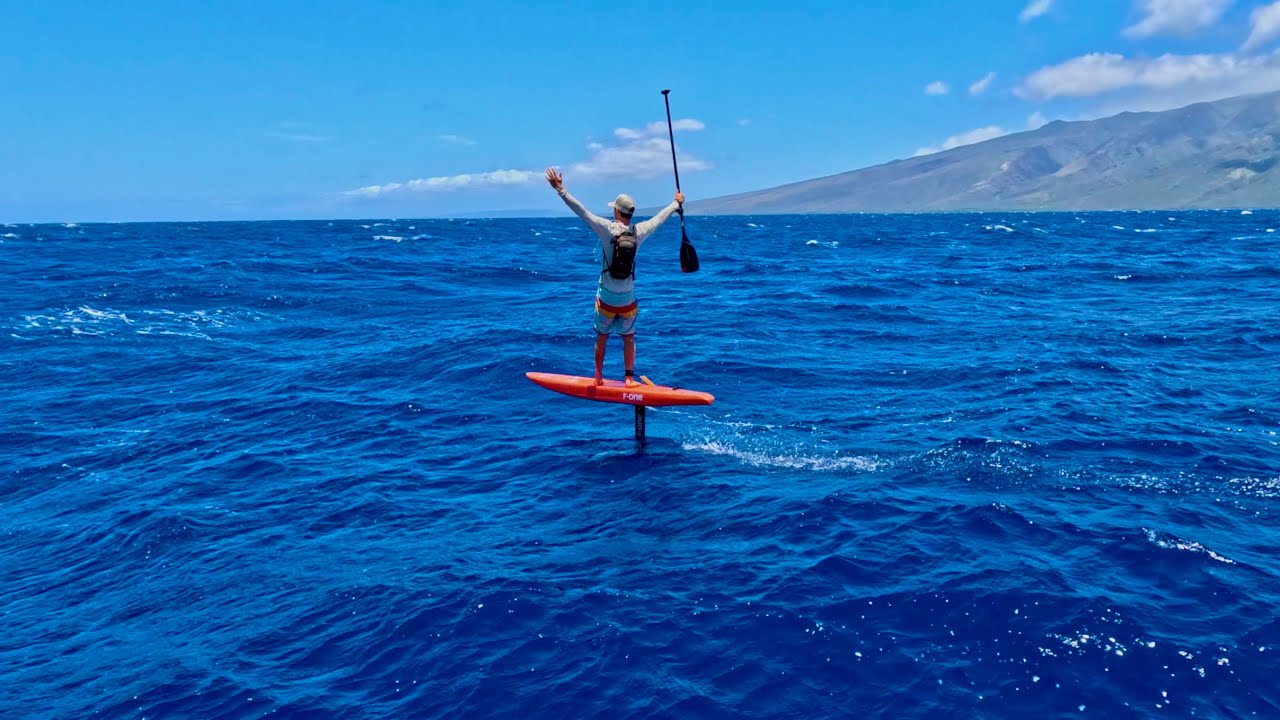 GNARLY downwind send! Maui to Molokai to Oahu on hydrofoil - YouTube