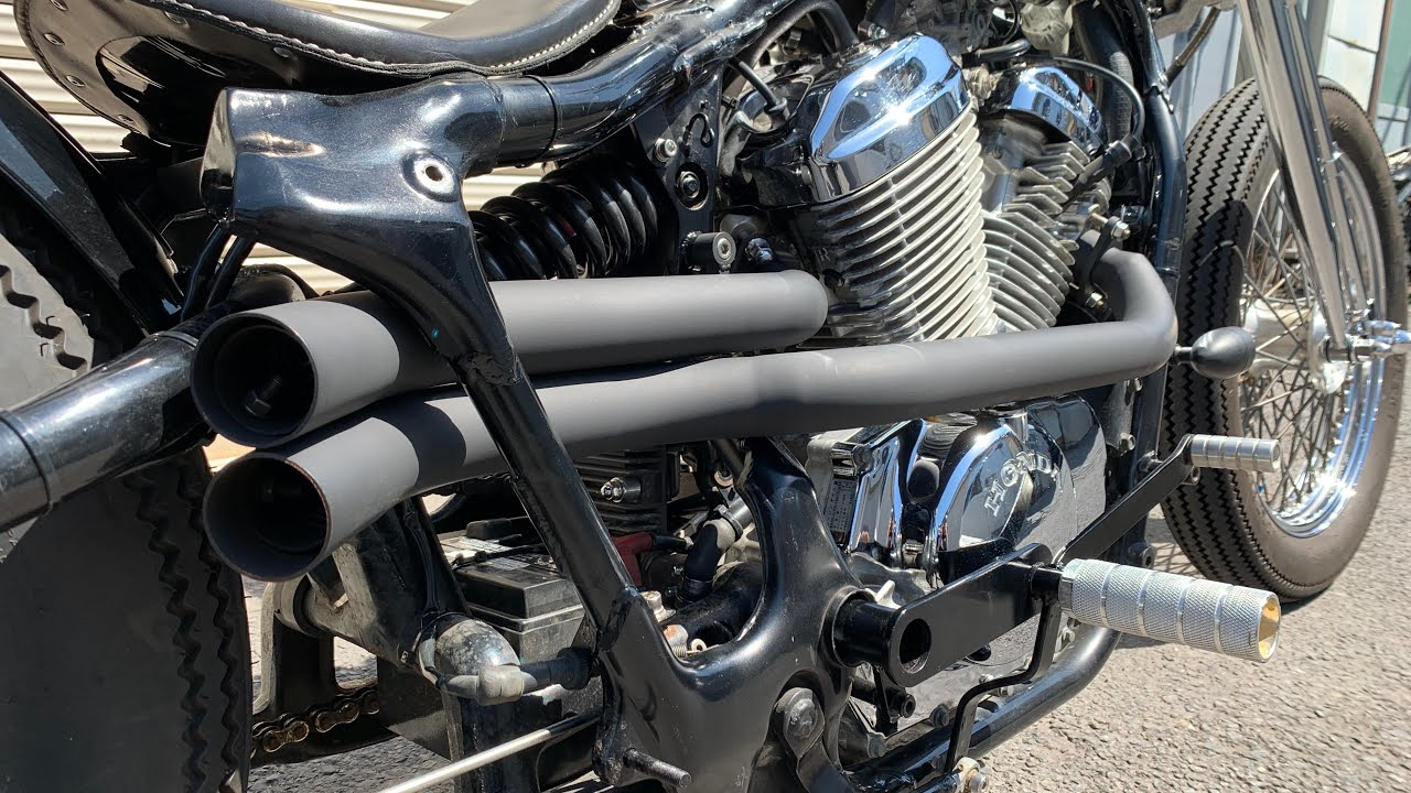 完成】STEED400 ワンオフショットガンマフラー！！ - YouTube