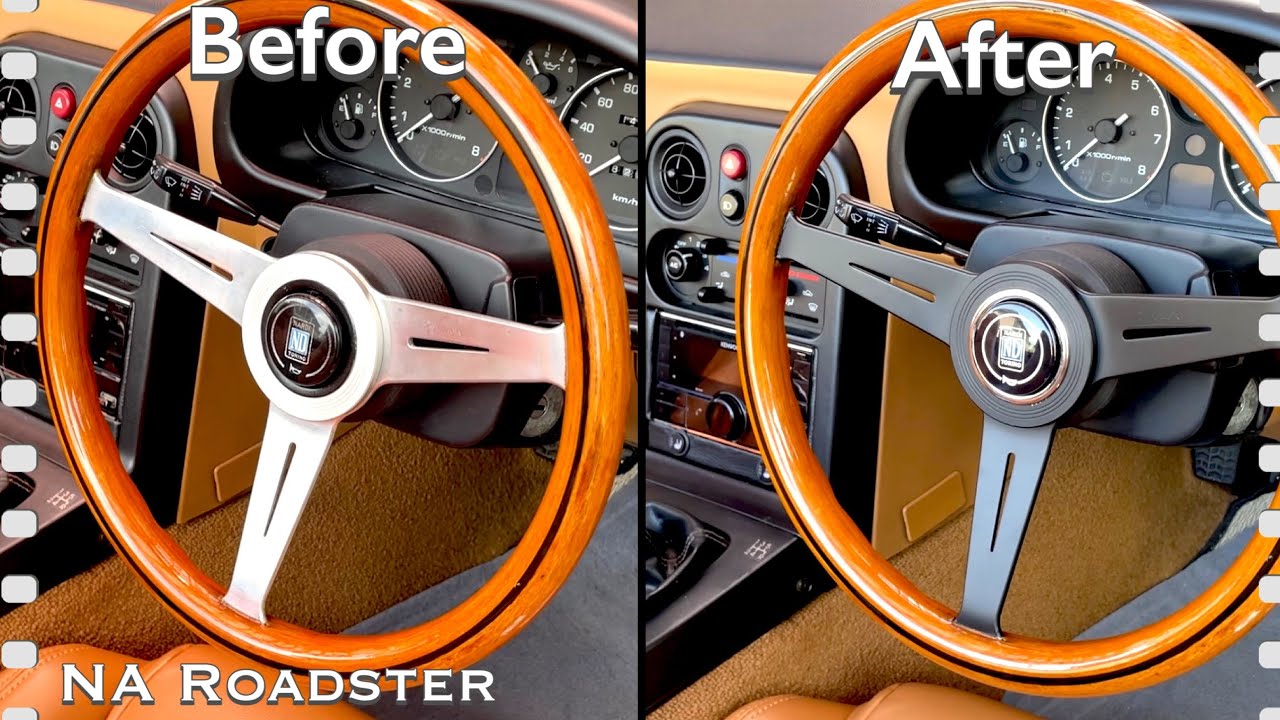 ステアリングを塗装して30年前のロードスターを新車状態に近づける