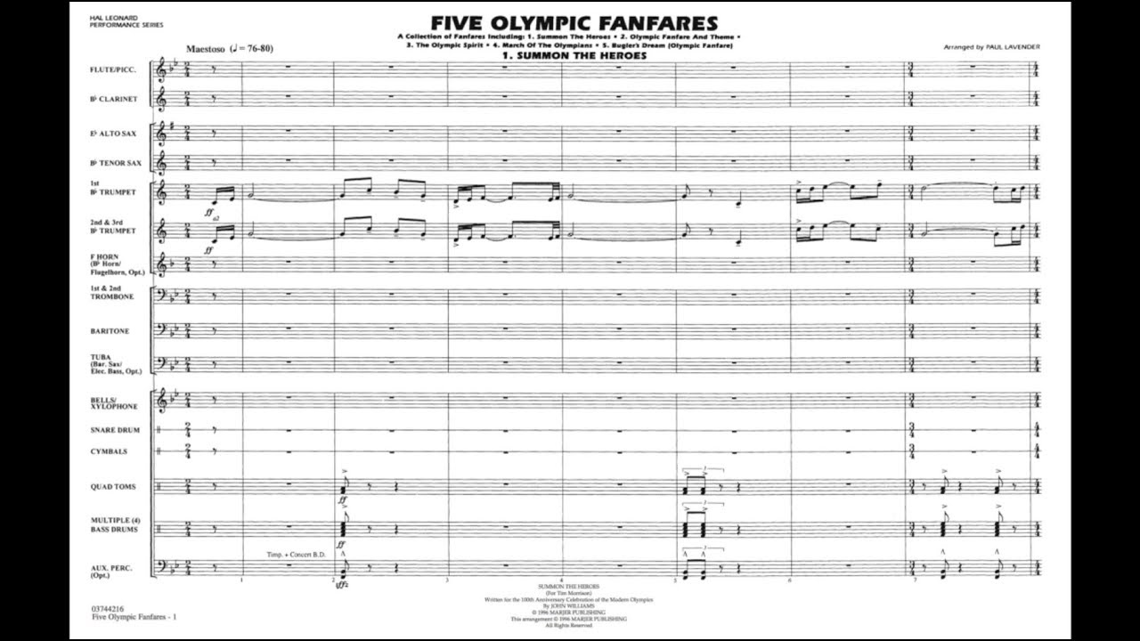 5つのオリンピック・ファンファーレ【Five Olympic Fanfares