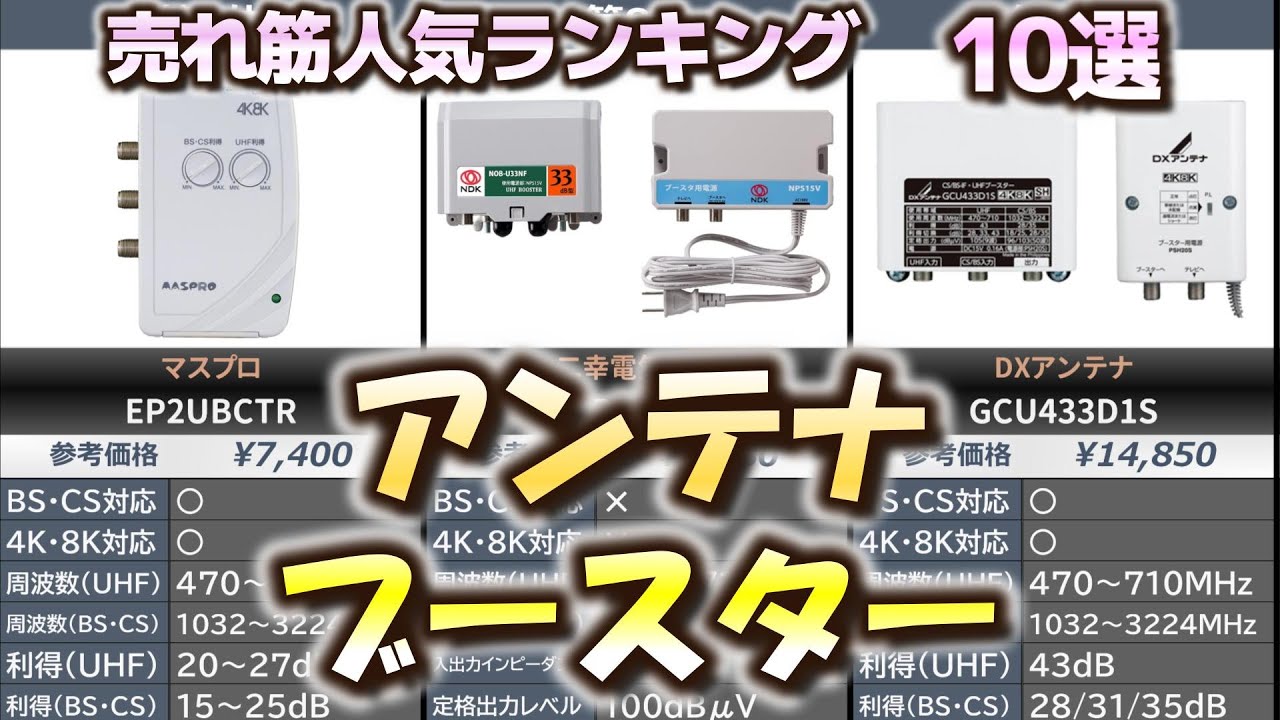 アンテナブースター 売れ筋人気おすすめランキング10選【2024年】【地