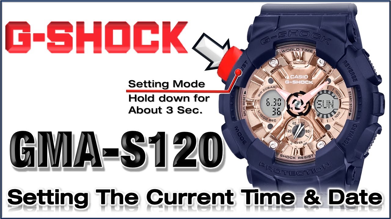 GMA-S120 G-Shock Module 5518 How to SET Time, Date, Month, Year