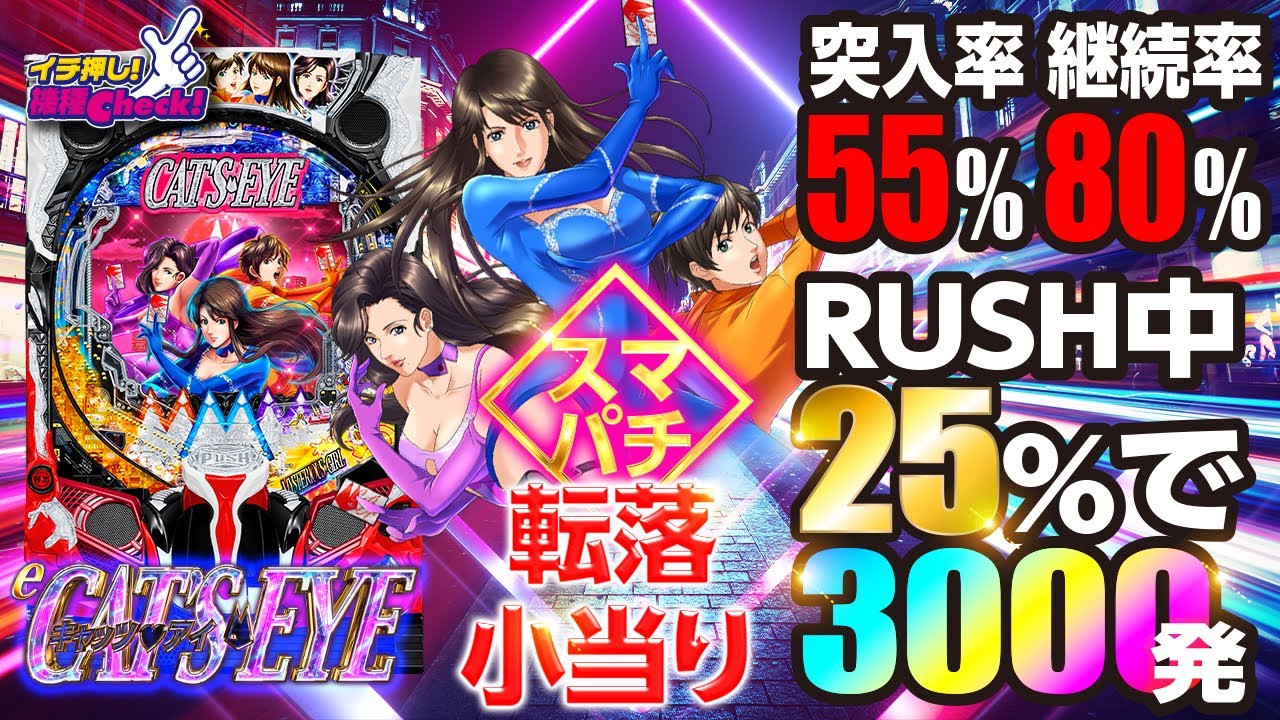 スマパチ 新台【eキャッツ・アイ(eキャッツアイ)】突入時3000発のRUSH