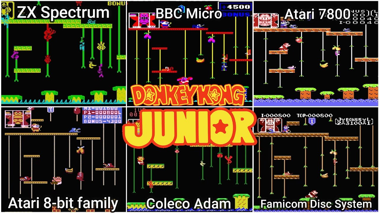 Donkey Kong Jr. [1982] Arcade vs Atari 2600 vs NES vs ZX Spectrum