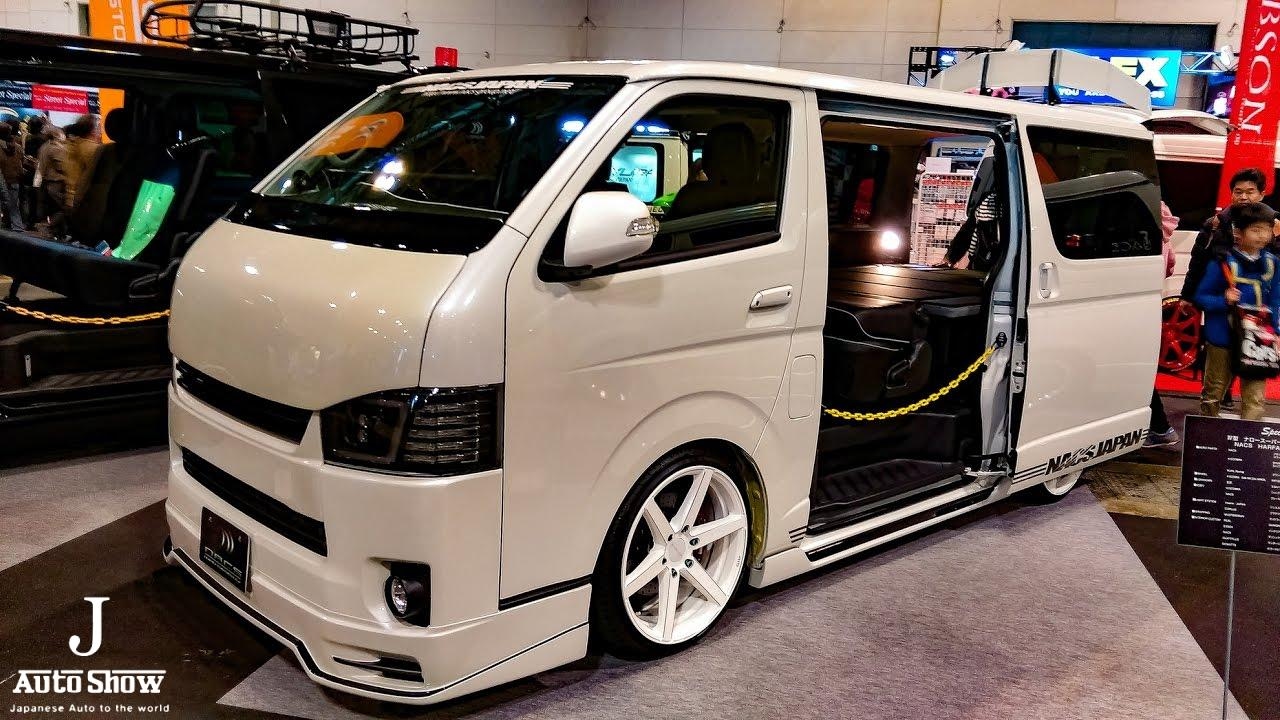 HD)NACS JAPAN TOYOTA 200 HIACE white NAGOYA AUTO TREND 2017 - YouTube