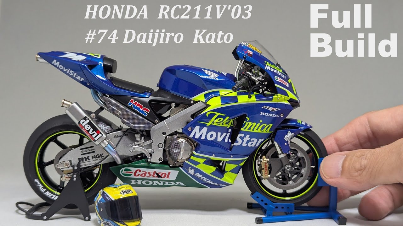 TAMIYA 1/12 HONDA RC211V'03 (74 加藤大治郎) ,Full Build - YouTube