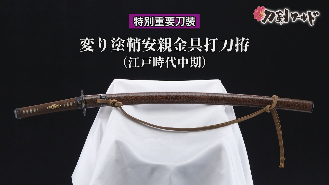 刀剣ワールド】「変り塗鞘安親金具打刀拵」特別重要刀装｜拵 YouTube