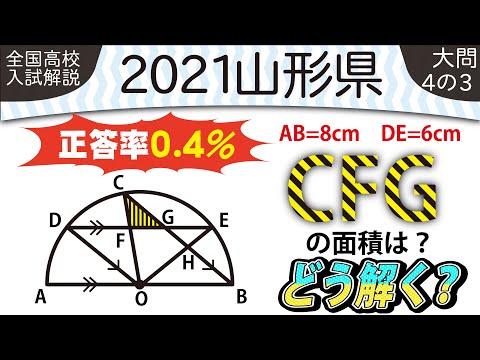 2021年全国高校入試数学解説】山形県大問4の3 高校入試 高校受験 令