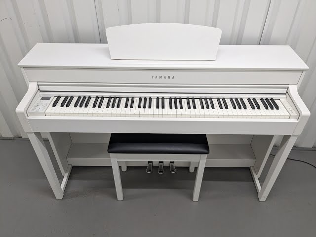 Yamaha Clavinova CLP-535 digital piano and stool in satin white