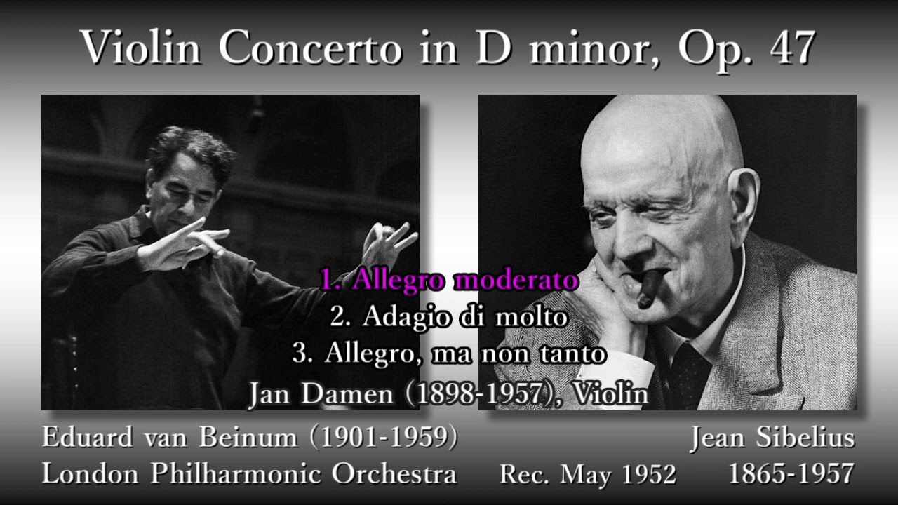 Sibelius: Violin Concerto, Damen & Beinum (1952) シベリウス