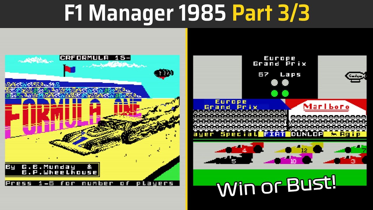 F1 Manager 1985 - 3/3 (Formula One, ZX Spectrum) - YouTube