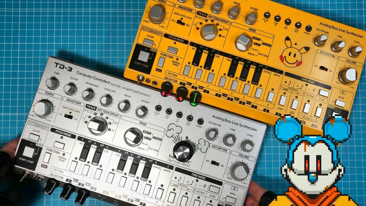 BEHRINGER TD-3 (Fart-MOD & Pikachu-MOD) - YouTube