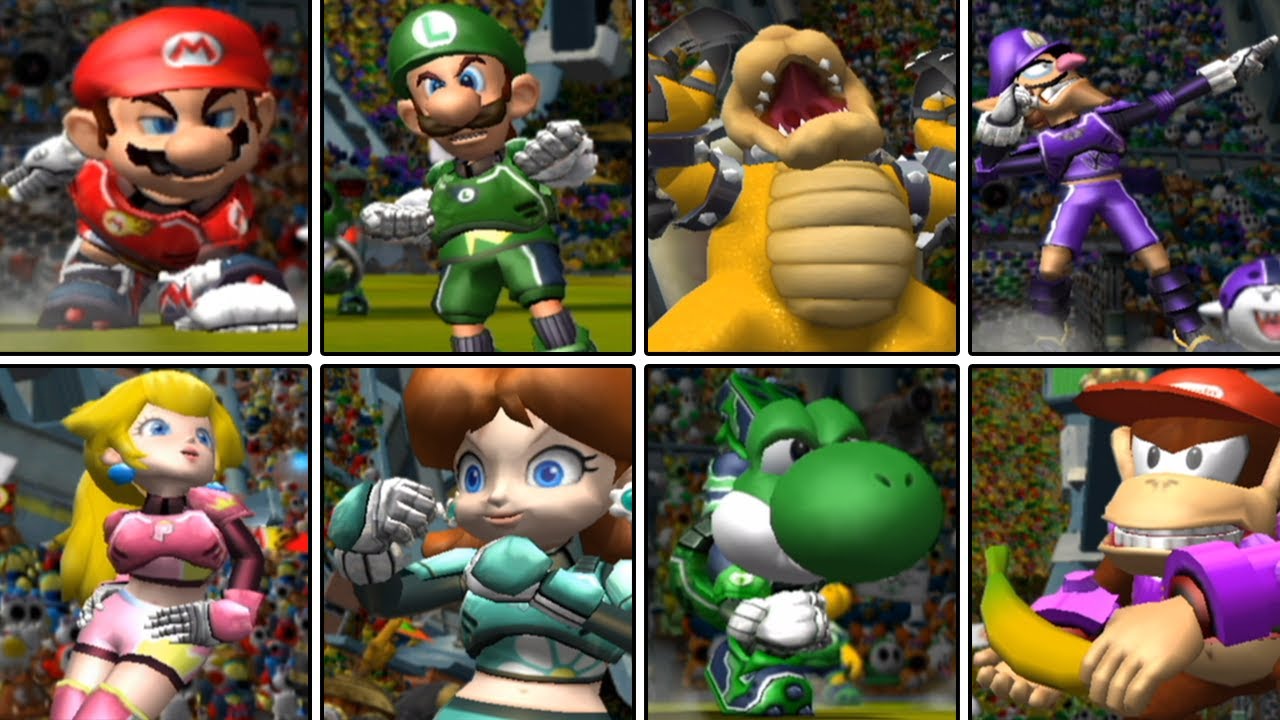 Mario Strikers Charged - All Character Entrance Animations