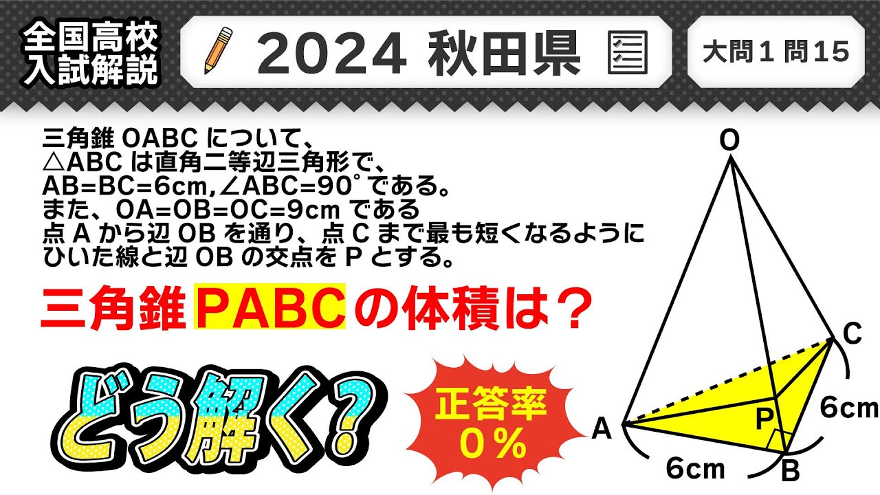 2024年 秋田県 高校入試】公立高校受験 数学解説 大問1【令和6年度