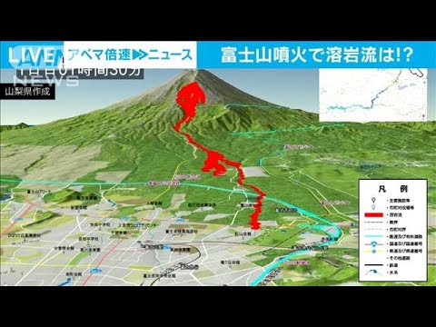 富士山噴火で溶岩流シミュレーション 動画公開(2021年4月13日) - YouTube