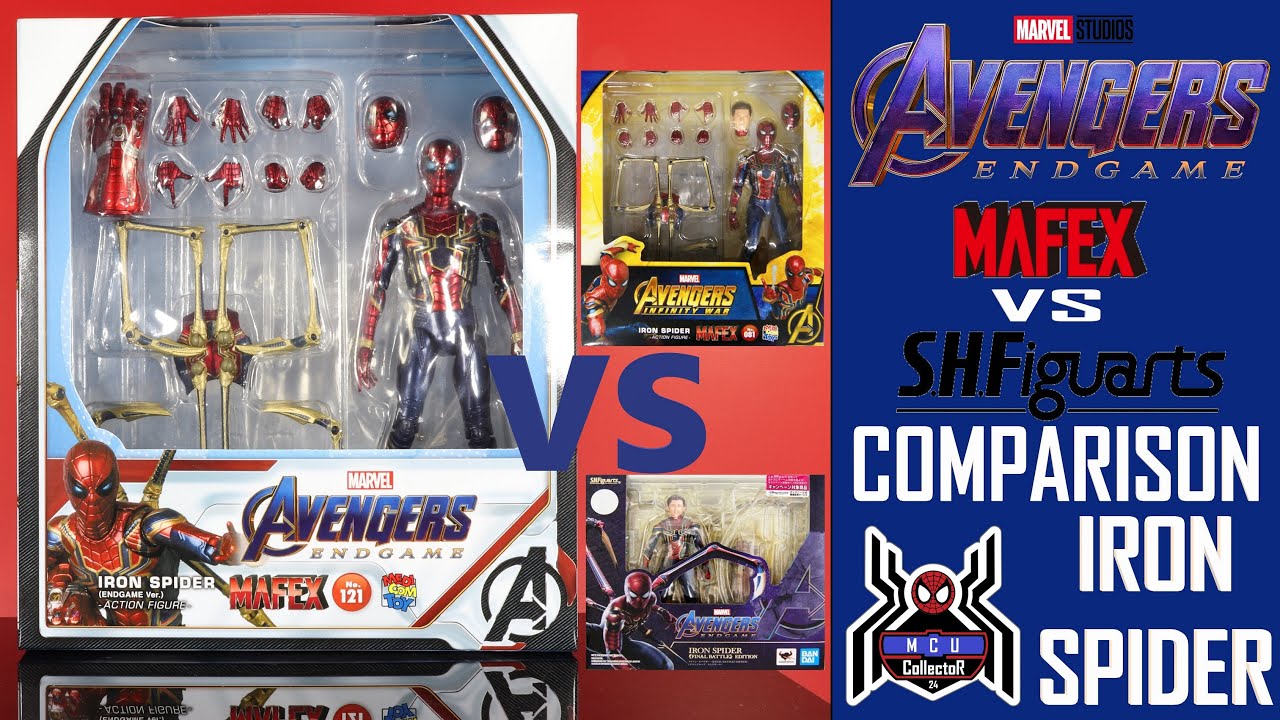Mafex 121 IRON SPIDER Avengers Endgame Version vs No 81 vs SHF