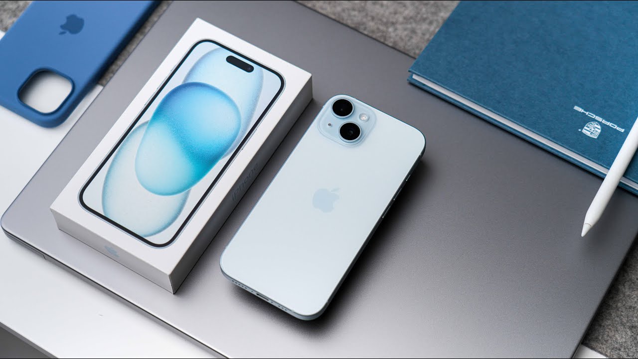 iPhone 15 UNBOXING - BLUE and SET UP! - YouTube