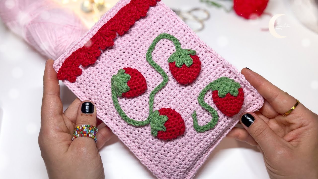 Make Your Own STUNNING Crochet Strawberry Kindle Sleeve!🍓 - YouTube