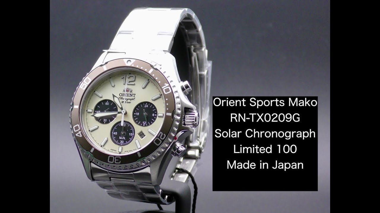 Orient Sports RN-TX0209G Mako Solar Chronograph Limited 100 Made