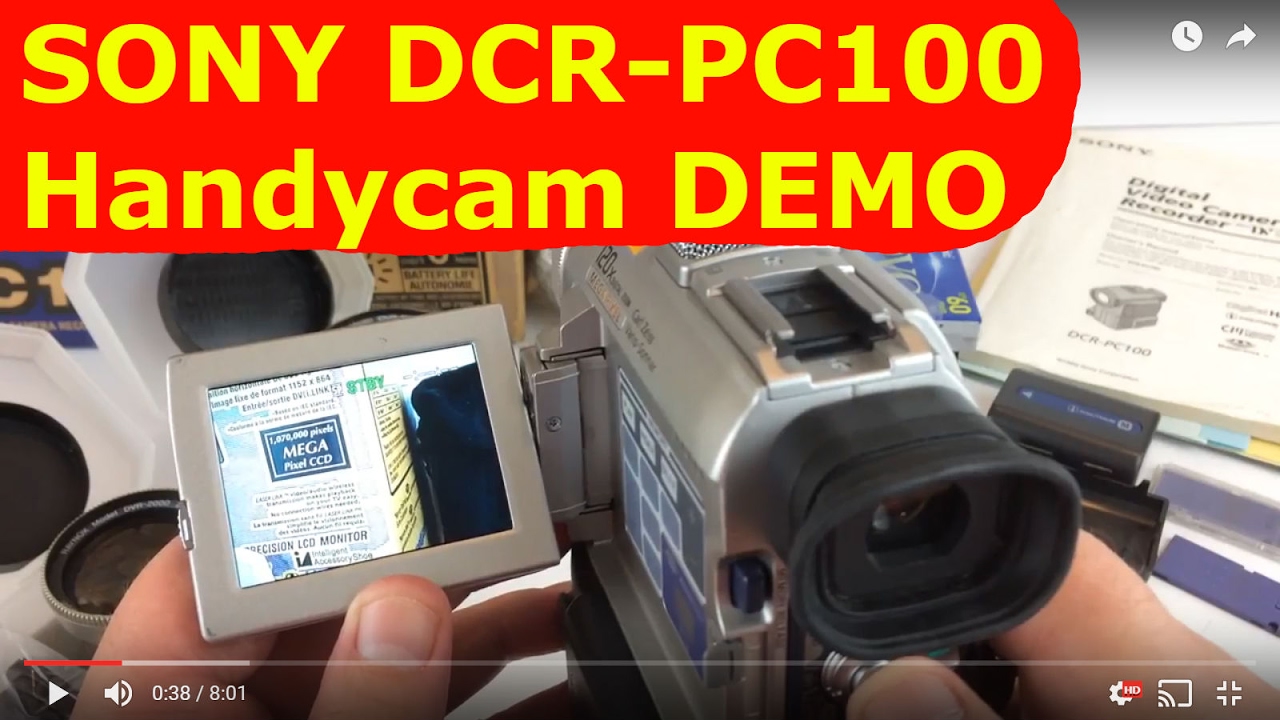 Sony Handycam DCR-PC100 video camera - eBay demo - YouTube