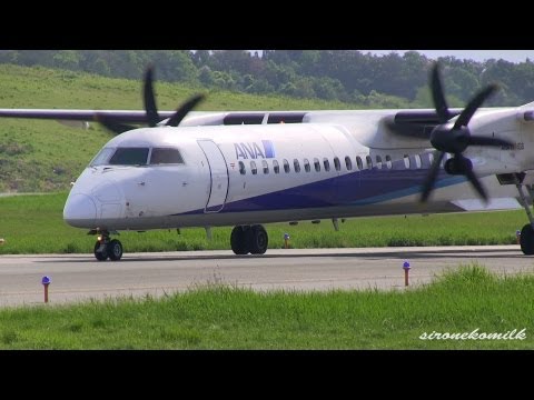 ANA Wings Bombardier DHC-8-Q400 (Dash 8) Landing & Take off at