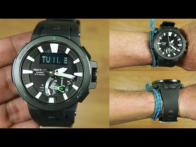 Casio Protrek PRW-7000-1A Carbon + Resin Band : UNBOXING - YouTube