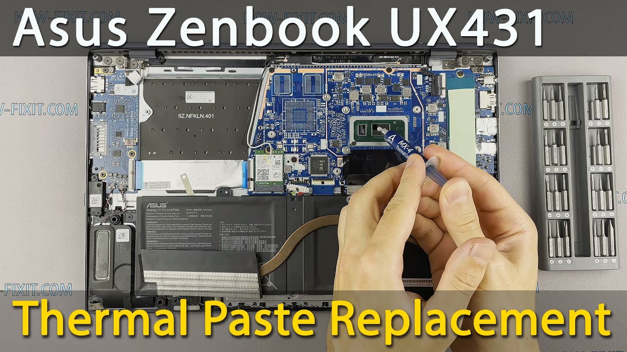 Asus Zenbook 14 UX431 Disassembly, fan cleaning and thermal paste