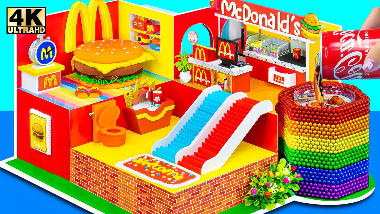DIY Miniature Mcdonalds House With Hamburger Nano Tape Bed And
