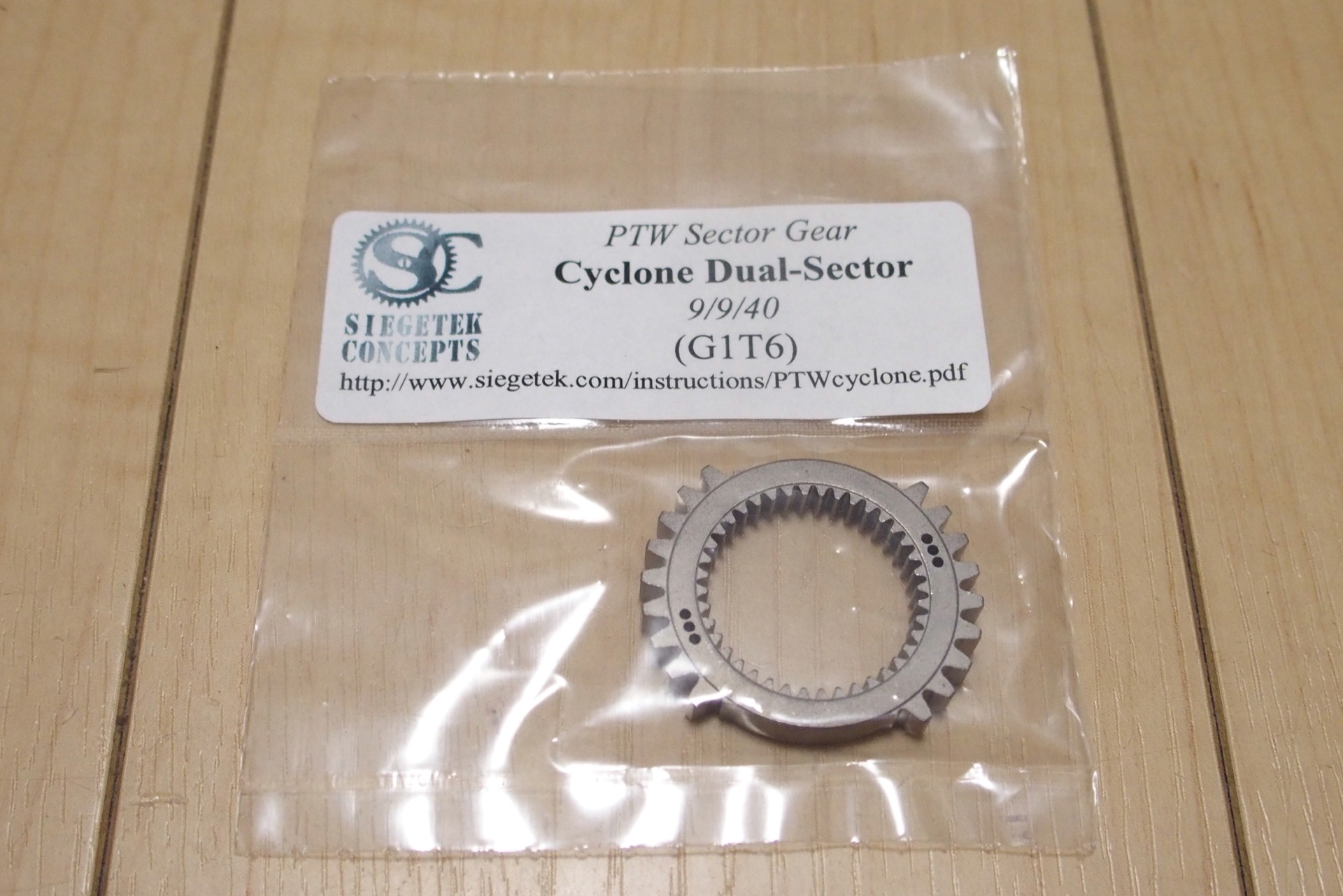 トレポン用9枚歯DSGの最新ロット、G1T6 Cyclone Dual-Sector Gear for