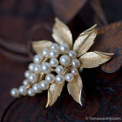 Trifari トリファリ-ゴールド＆パール枝垂れブローチ – アンティーク